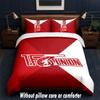 Union Berlin FC Design Bett Bettwäsche-Set 1 Bettbezug + 2 Kissenbezüge Weich Atmungsaktiv Haushalt Bettwäsche