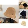 Stylish Warm Fluffy Bucket Hat For Women Winter Cotton Knit Large Brim Fashion