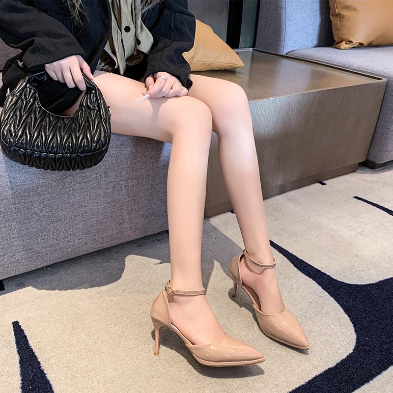 Fashion Women's High Heels 2025 New Plus Size Pointed Buckle Fashion Stiletto Sandals Outdoor Women's Banquet Party Formal High Heels
