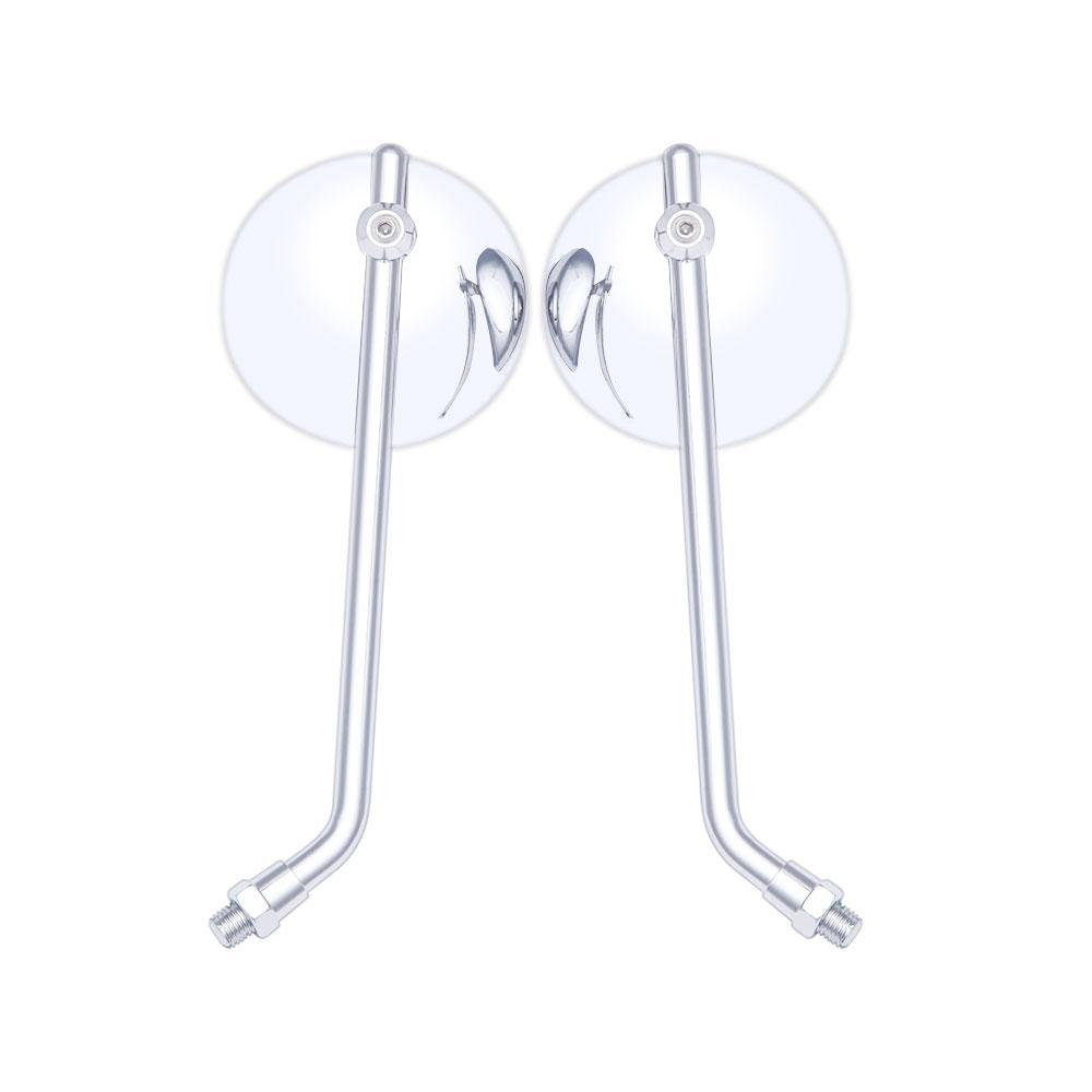 Black Chrome 8MM 10MM Rearview Side Mirrors Round Motorcycle Side Mirrors for Harley Sportster 883 1200 Road King