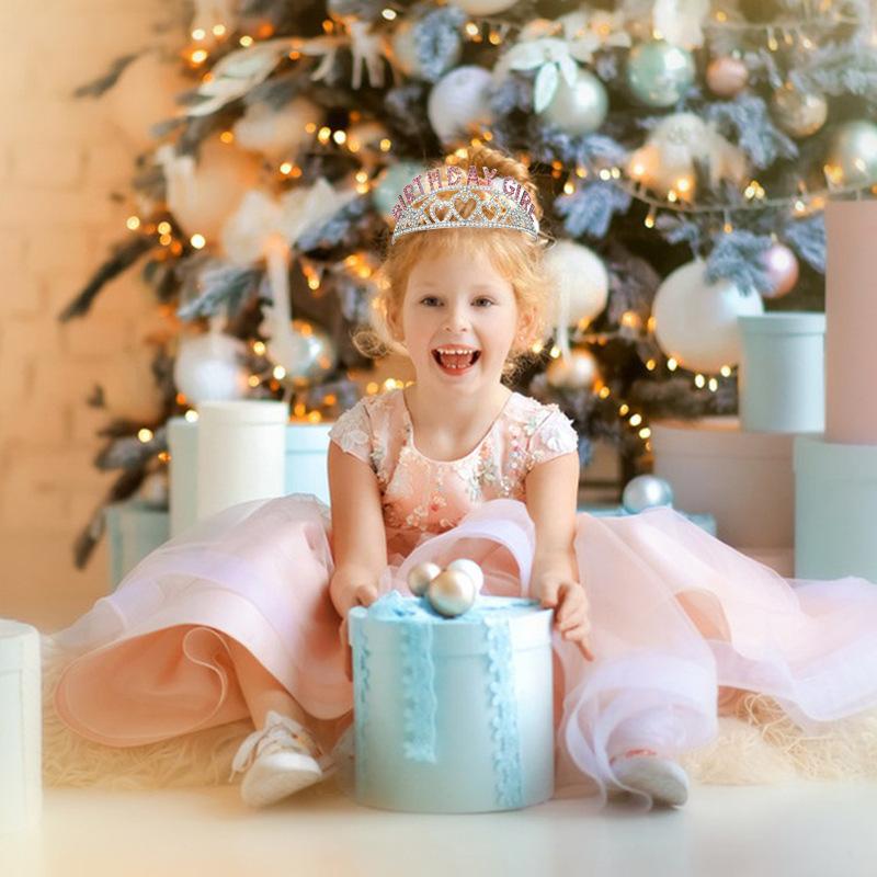 Birthday crown headband female birthday girl birthday tiara hair accessories cake hat party supplies