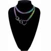 Stylish Necklace with Multi Layer Cuban Chains Unique Y Shape Fashion Necklace with Cuban Layers for Party Casual Attire