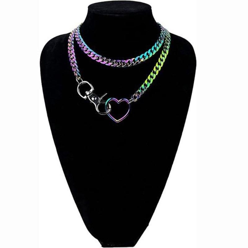 Stylish Necklace with Multi Layer Cuban Chains Unique Y Shape Fashion Necklace with Cuban Layers for Party Casual Attire