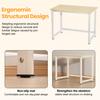 40 Inch Computer Desk, Wood Modern Simple Style Gaming Desk for Home Office, Student Study Writing Table with Metal