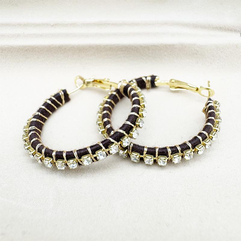 Elegant Gold-Plated Zircon Hoop Earrings for Women: Chic French Design