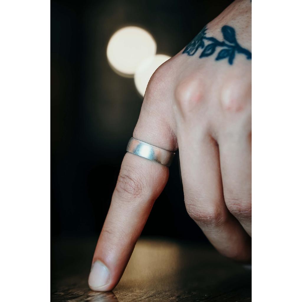 Matte Black Plain Wedding Ring Knight Adjustable Ring
