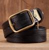 3.8CM Pure Cowhide High Quality Genuine Leather Belts for Men Brand Strap Male Brass Buckle Engrosar Jeans Cowboy Cintos Luxury