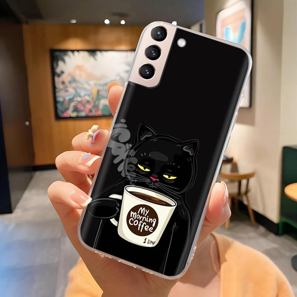 For Samsung S21 FE Plus Ultra Phone Case Butterfly Cat Soft Silicone Cover For Galaxy S21+ S21FE S 21 Protection Funda Coque