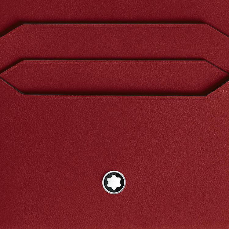 Montblanc Meisterstück Hexagonal White Star Logo Full Grain Leather Card Holder Men Card Holder Brown 198809