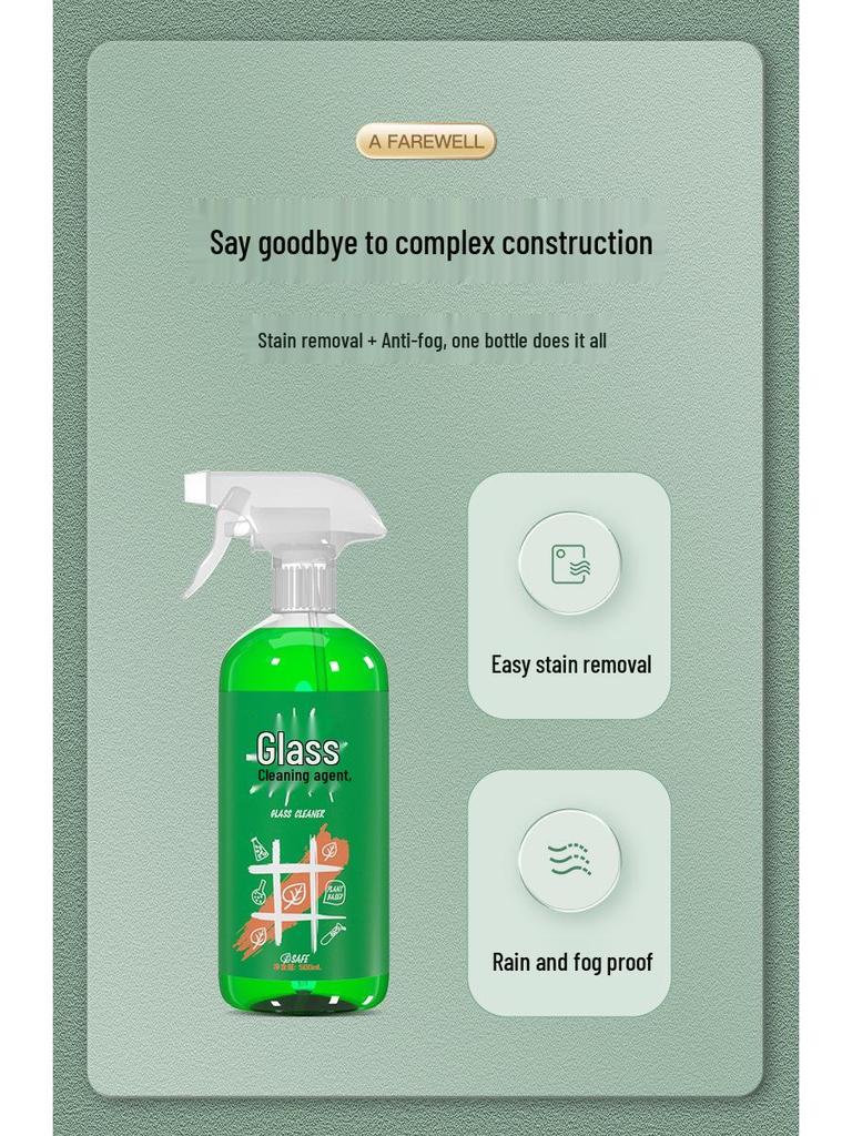 Glass & Mirror Cleaner: Stain & Limescale Remover Liquid for Windows & Household Use.