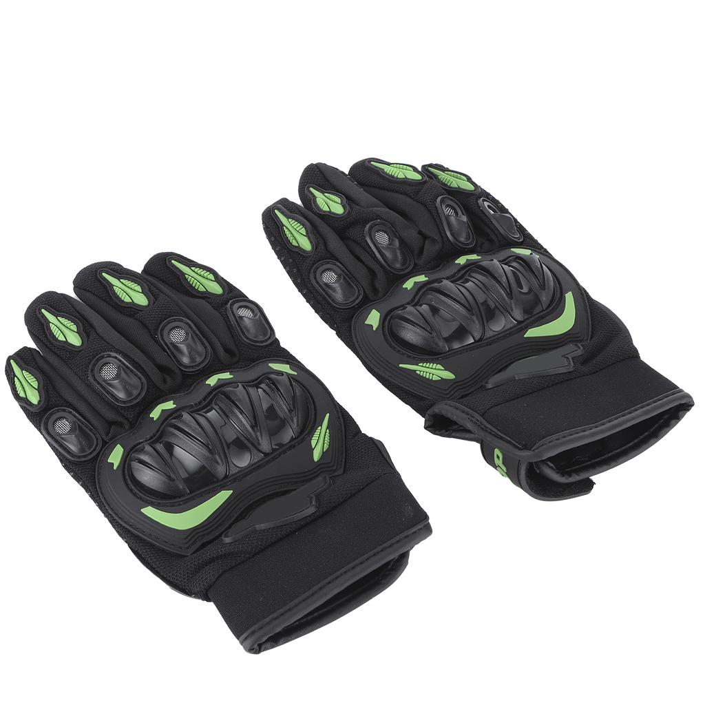 Pair Riding Gloves Outdoor Touch Screen Motorcycle Racing for Men Woman Black and Green M