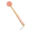 Double Sided Shower Brush Long Handle Exfoliating Dry Wet Use Nylon Silicone Bath Body Brush Pink