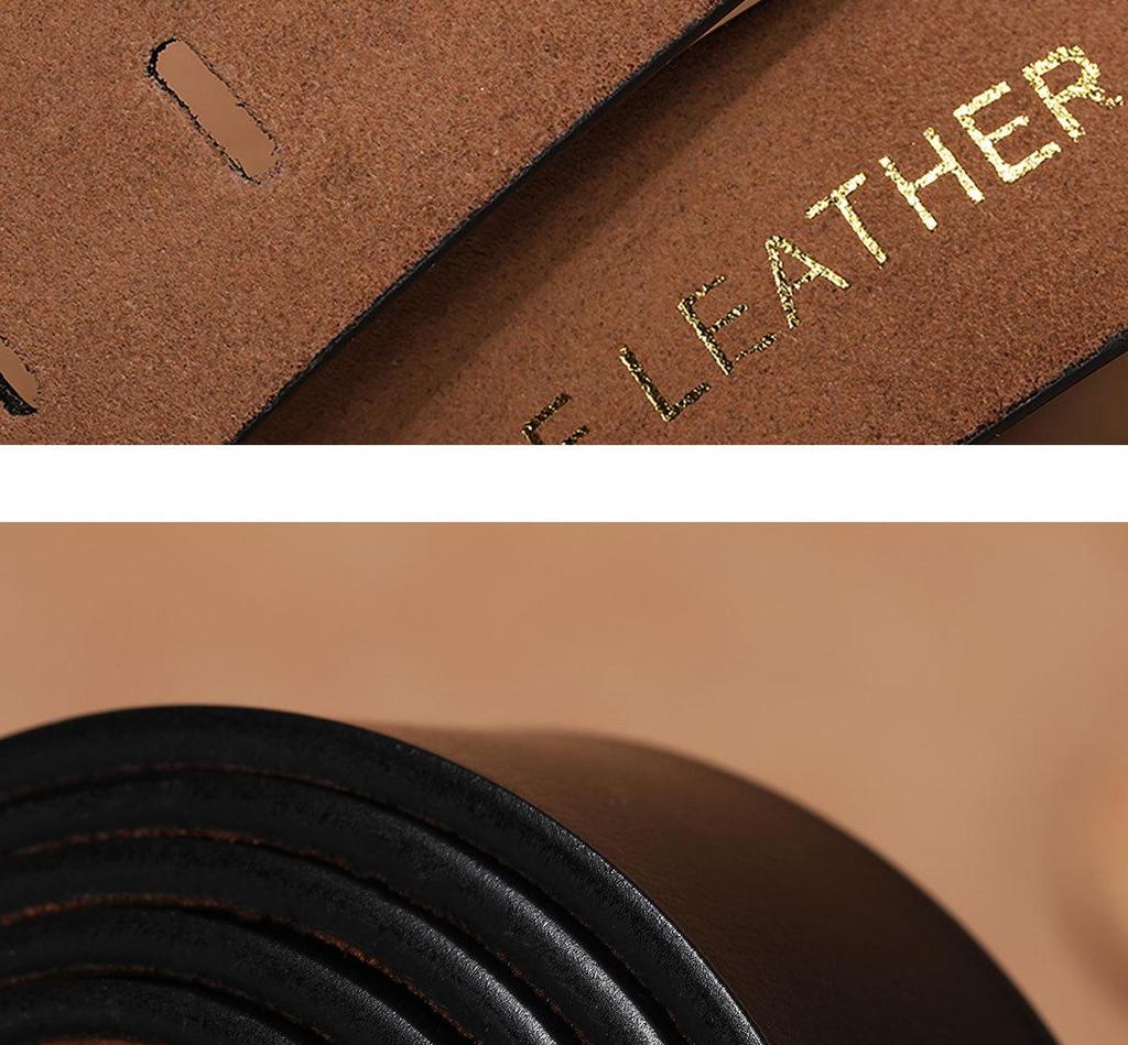 Men's Genuine Leather Extra-Long Black Plus Size Belt