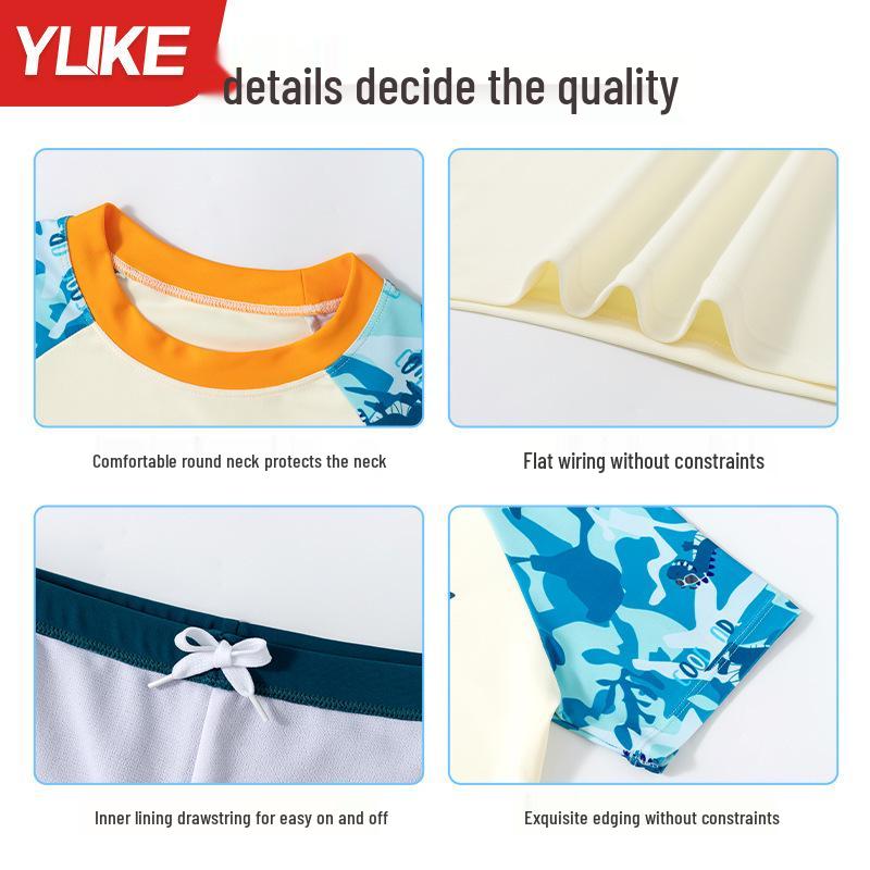 Boys' Two-Piece Swimwear Set 2025: Quick-Dry, Sun-Protective Swim Trunks for Kids