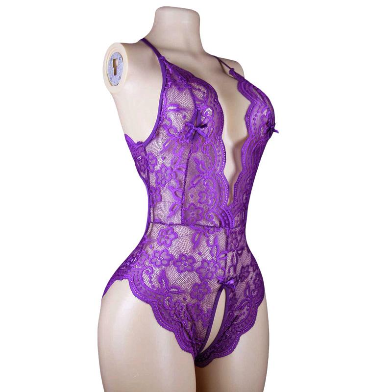 Night Concubine Sex Underwear Lace onesie Women's Hollow Hot Uniform European and American Wholesale