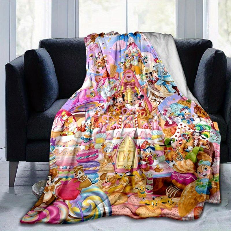 1pc, Disney Characters (1) Cozy Flannel Throw Blanket Perfect Gift for Bedroom, Living Room, Travel, Camping, Car