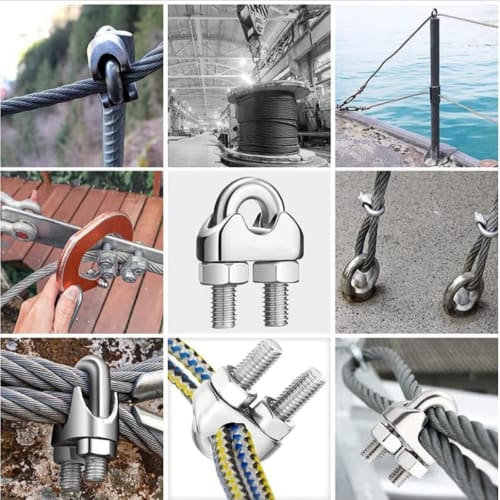 Doshu Wire Clip Clamp (M2) - Fits M2, M3, M4, M5, and M6 Rope Types, Includes Storage Case, SUS304 2mm Stainless Steel, for Wire Rope Terminals