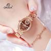 ORSGA Women's Oval Diamond-set Fashion Watch with Prismatic Mirror and Quartz Movement