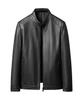 JINLUN Genuine Goatskin Leather Real Leather Men's Jacket, Single-Breasted Rider's Jacket, Blouson, Jumper, Black, Spring/Autumn (Black, 3XL)