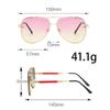 Latest in Sunglasses for Women Trendy Styley Gradient Lenses Golden Borders Red Temple Glass Minimalist Design Exudes Modernity