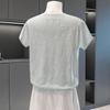 Women's Lyocell Blend Loose Knit Short Sleeve Top