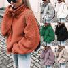 Elegante Maglione Invernale da Donna con Collo Alto e Maniche Lunghe per il Massimo Calore
