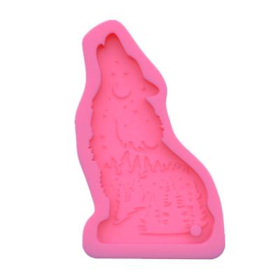 Handgefertigter Schmuck Anhänger Schlüsselanhänger UV Epoxidform Glänzender Wolf Schlüsselanhänger Harzform DIY Handwerk Dekorationen Silikonform