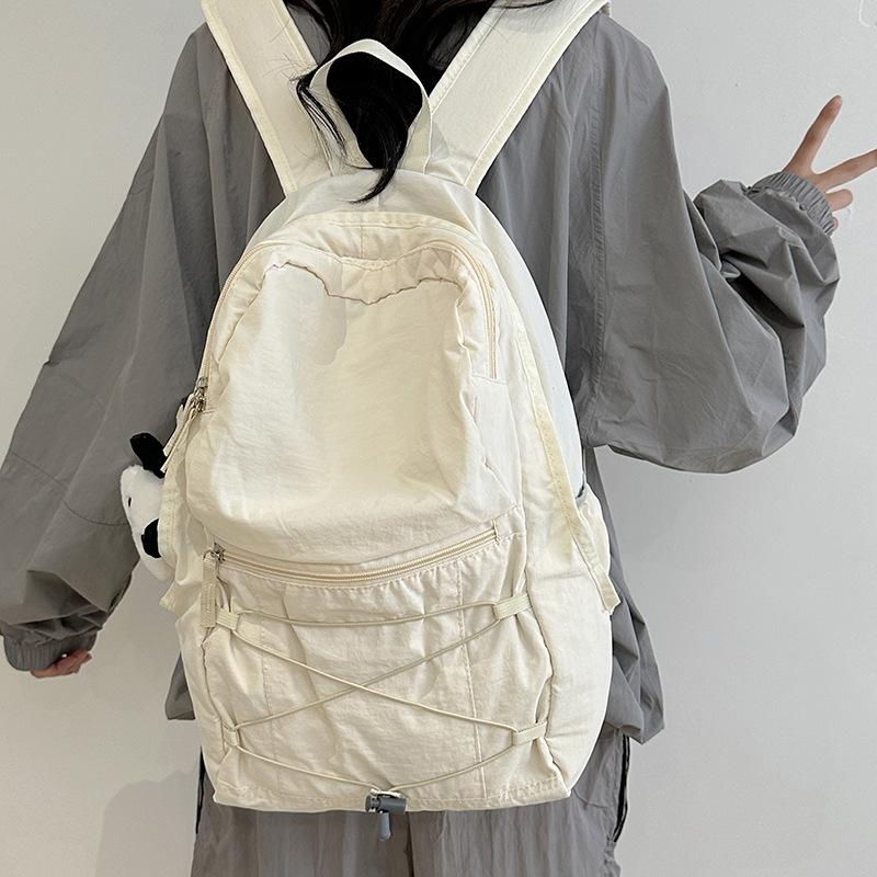 Schoolbag Outdoor Contrast Color Backpack Casual Light Travel Bag Mountaineering Backpack Large Capacity Middle and High School Student School Bag