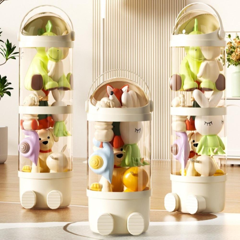 Transparent Doll Storage Box Plastic Storage Bucket New Stuffed Doll Organizer for Children Kids