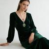 Oval Pendant Necklace For Women Vintage Red Quartz Crystal Clavicle Chain Jewelry Accessories for Party