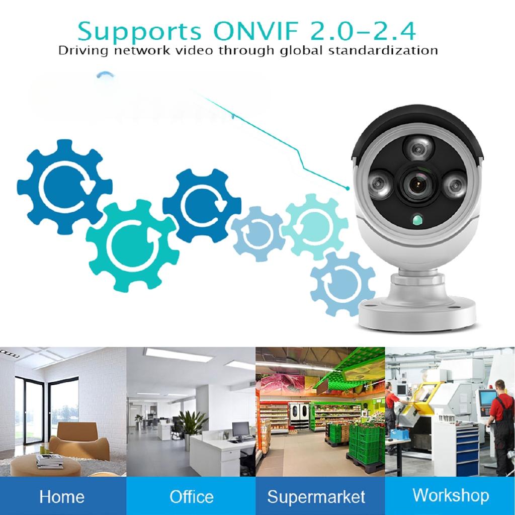 HB624 H.265 4MP 1080P Sicherheits-IP-Kamera PoE ONVIF Wasserdicht IP66 P2P-Videokamera für Innen und Außen Neu