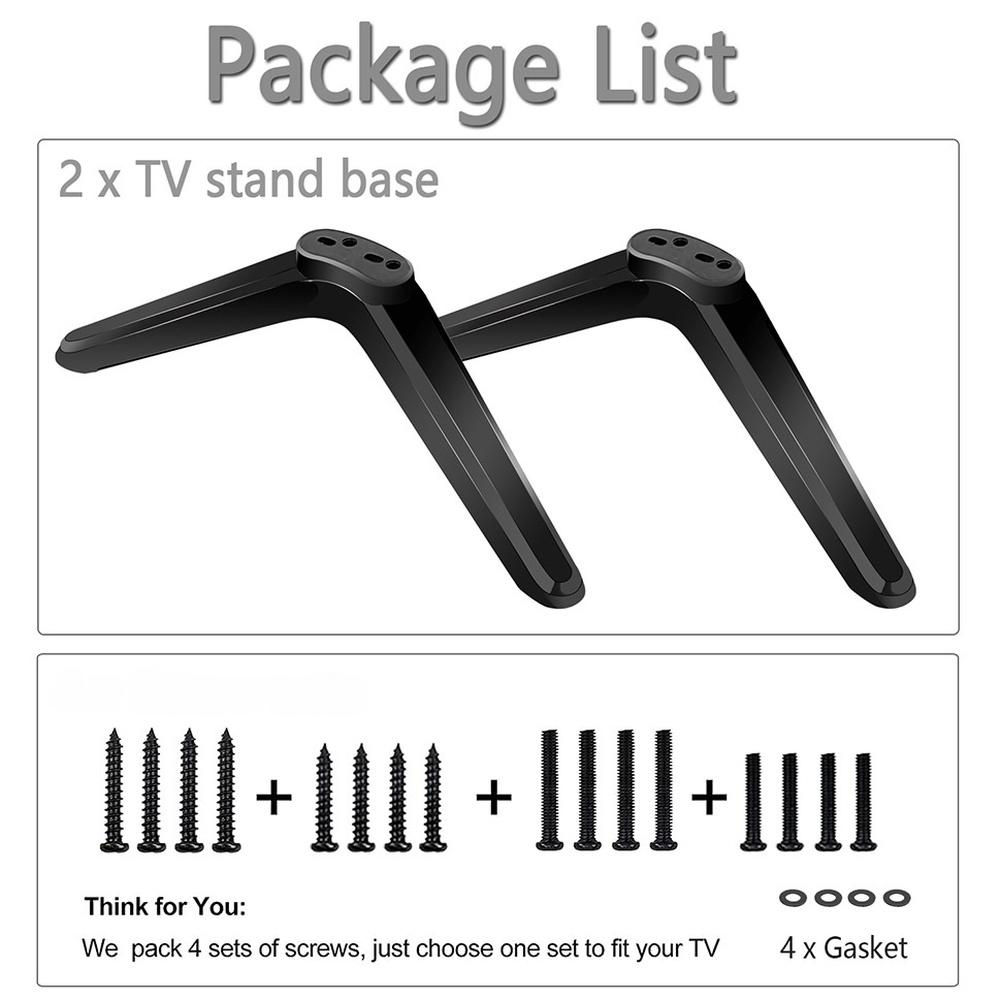 1 Set TV Mount With 16 Screws For TV Stand Base Adjustable Legs For Streaming Television With ABS Material Easy Installation