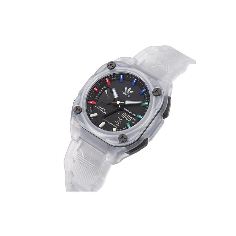 adidas Orologio da polso Originals STREET Movimento al quarzo Cinturino in resina Quadrante nero Unisex Resistente all'acqua 100m AOST230572I