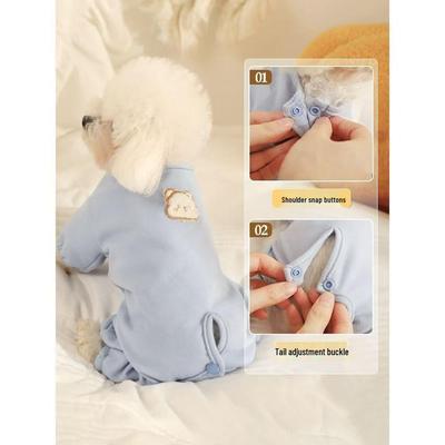 Pyjama Quatre Pattes Chaud Printemps & Automne pour Petits Chiens - Protection Ventre pour Chiots Pomeranian, Teddy, Bichon