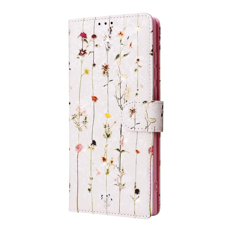 Luxury 3D Gilded Flowers Printed Case Cover for iPhone 14 13 12 11 Pro Max Samsung Galaxy S23 S22 S21 S20 A13 A23 A33 A53 A73 RFID Blocking Wallet Bag