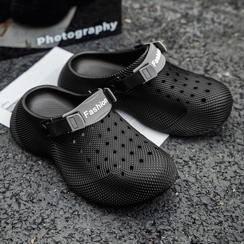 New Summer Fashion Couple Slippers Eva Baotou Men'S Sandals Outdoor Thick Bottom Hole Shoes Luxury Beach Men Garden Shoes