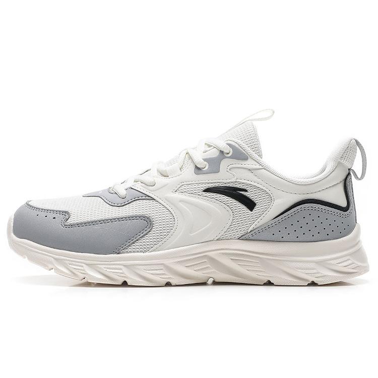 New Anta Cushioned Anti Slip Wear Resistant Breathable Lightweight Low Top Running Shoes Men's White Gray Sports 912235527-7