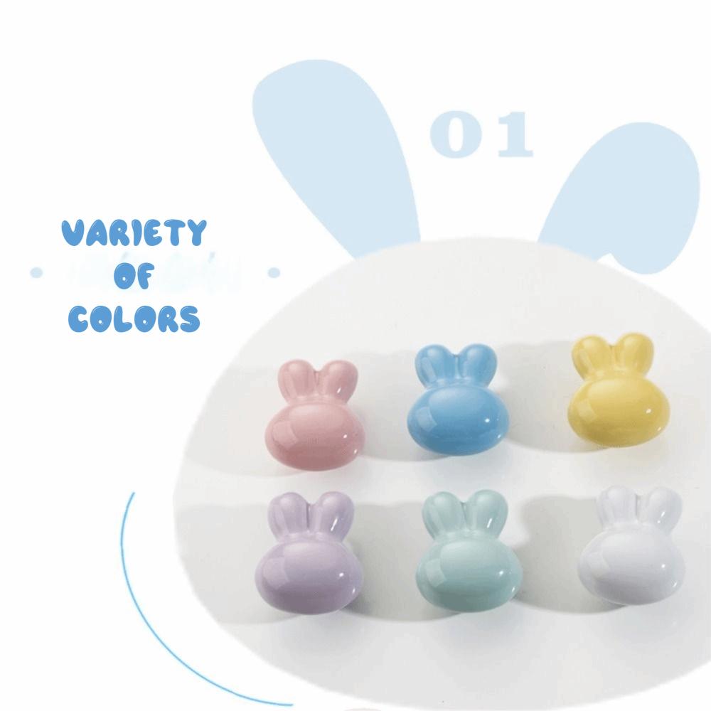 Solid Metal Thread Rabbit Knobs Rounded Soft Edges Cabinet Knobs Kids Room