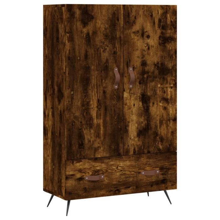 VidaXL Buffet haut chêne fumé 69,5x31x115 cm bois d'ingénierie 828209