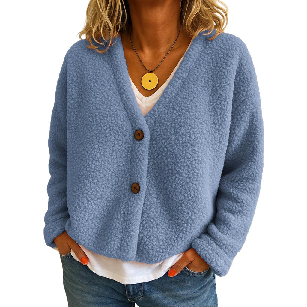 Women's Fashion Casual Solid-color Long-sleeved Cardigan Jacket