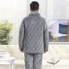 YUZHAOLIN Men's Winter Thickened Coral Fleece Quilted Pajama Set