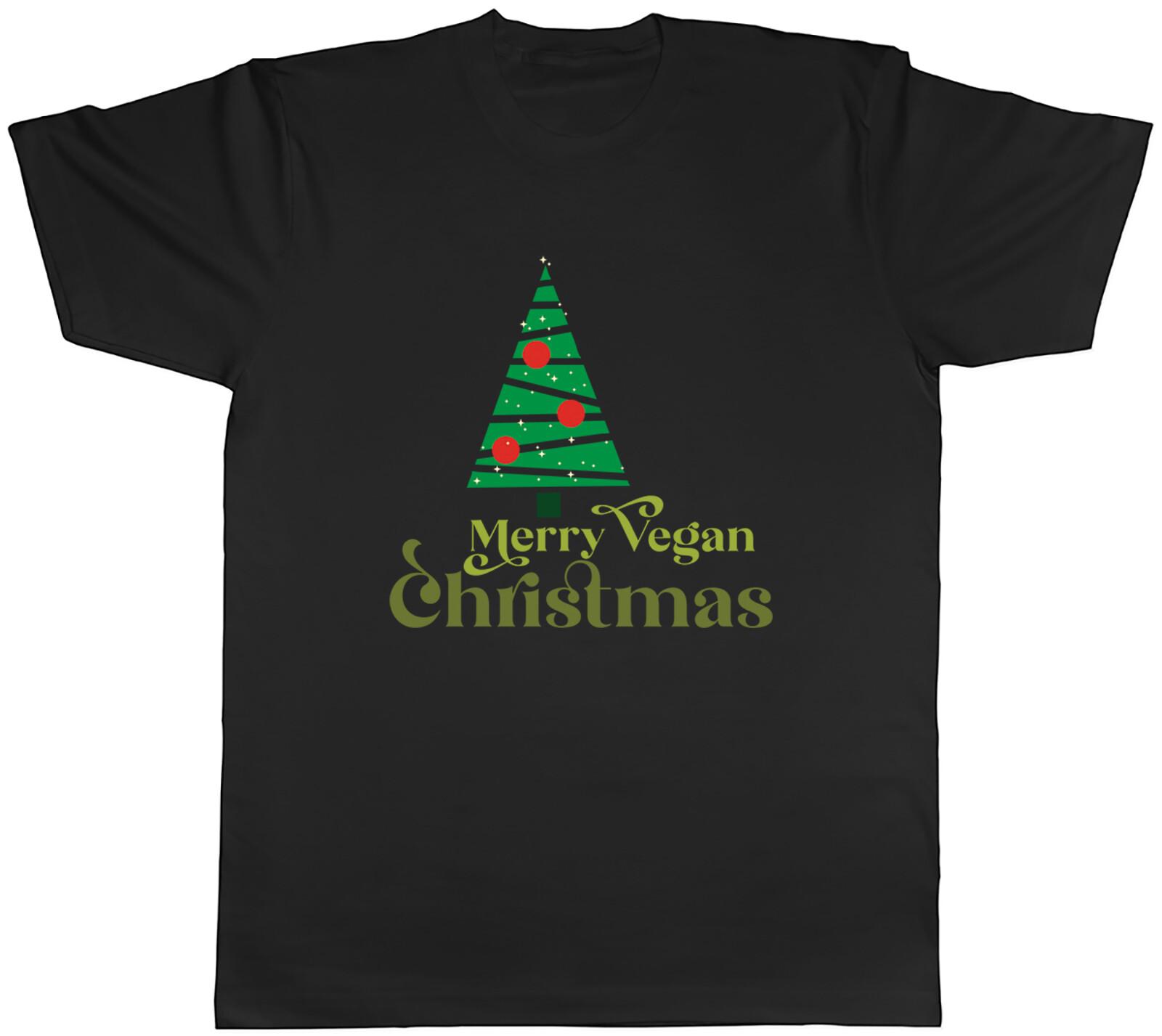 Christmas Tree Mens T-Shirt Merry Vegan Christmas Xmas Veggie Tee Gift XXL