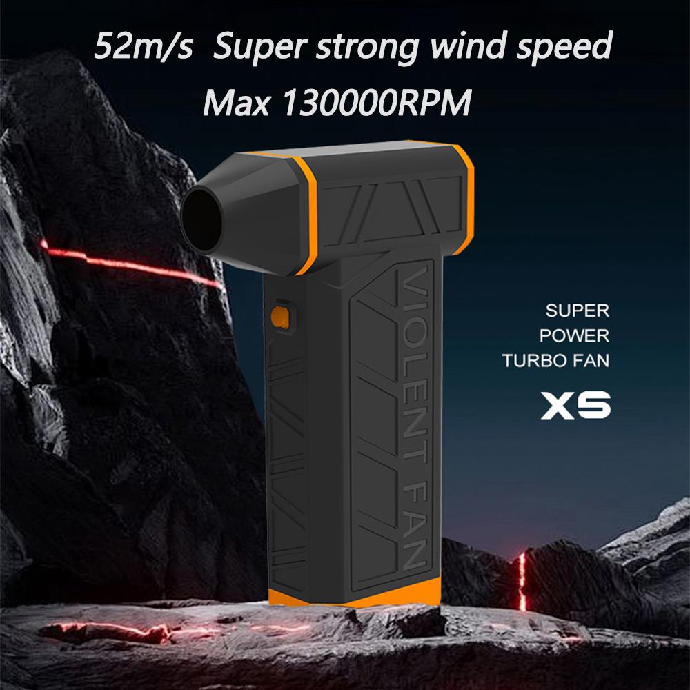 Handheld Mini Turbo Jet Fan 130000RPM High Speed Violent Blower Wind Speed 52m/s Compressed Air Keyboard Car Cleaning Power Tool