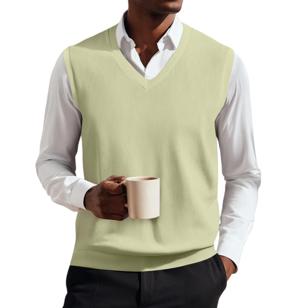 Men's V-neck Vest Sleeveless Knitted Pullover