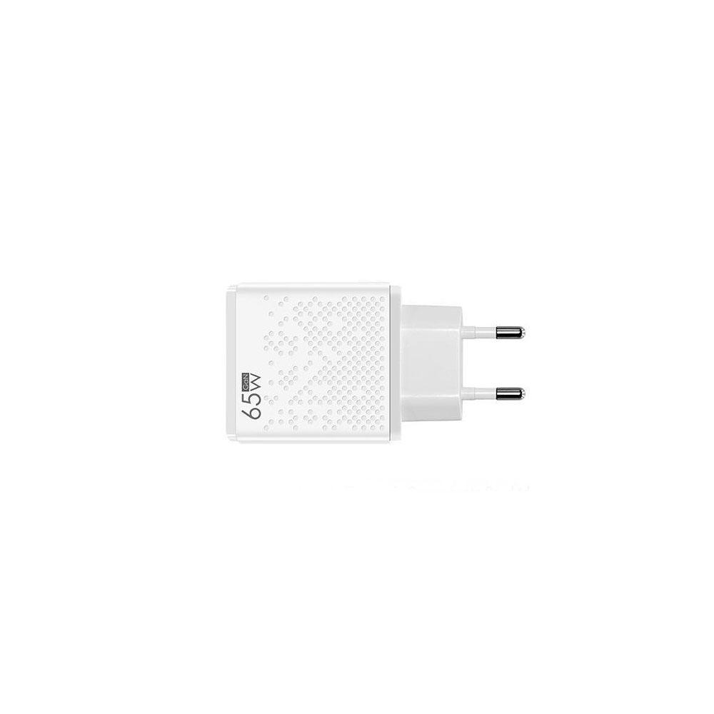 65W GaN LED nabíječka pro mobil a notebook - PD+USB rychlé nabíjení, EU/UK standard