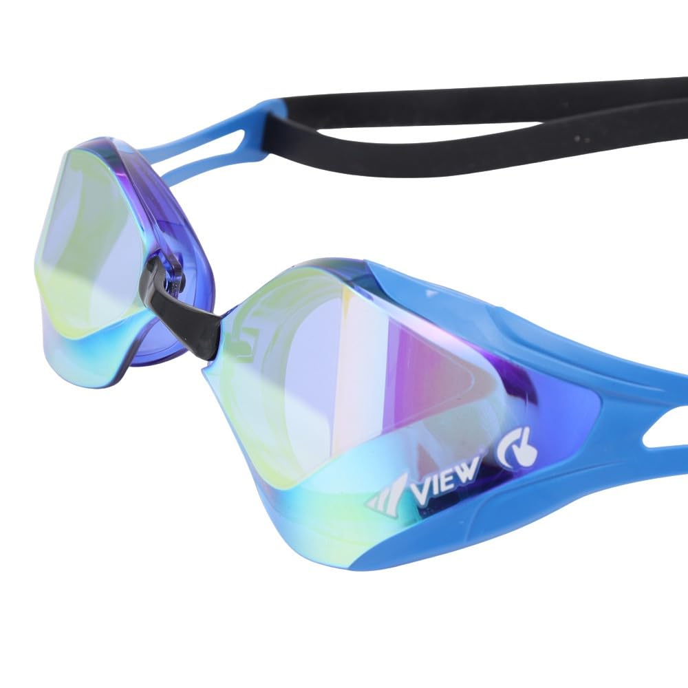 View Blade Mirrored Swimming SWIPE V128ESAM CBO x F-Zero Goggles, (Blue Yellow/FF/Men's, Women's)