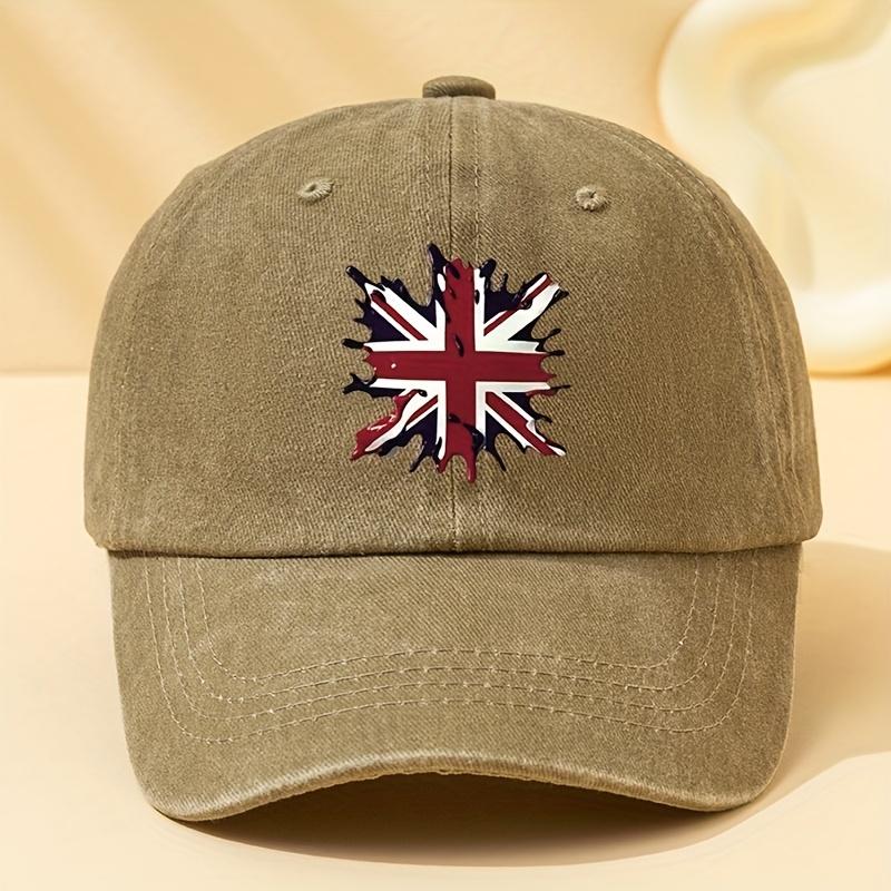 Distressed Union Jack Graphic Baseball Cap Polyester Casual Vintage Style Outdoor Unisex Adults