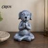Regalo Único para Mascotas para Amantes del Jardín, Adorno de Figura de Animal para Meditación, Estatua Zen de Resina, Estatua Sentada Meditando para Alivio del Estrés, Gato/Perro/Rana