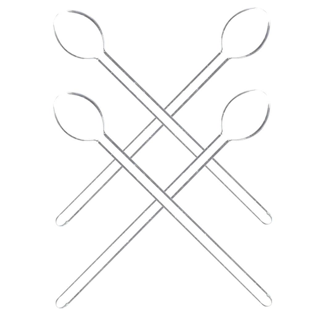 Cucchiaini in Vetro Trasparente Resistenti al Calore Cucchiaini da Tè in Vetro Mini Cucchiaino da Caffè Manico Cucchiaio Mescolatore Mescolatori per Tè Cocktail Dolci Gelato
