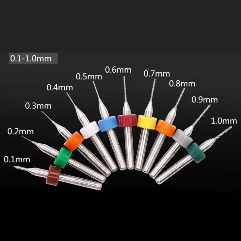 Accurate Craft Drilling Set of 10 Miniature Drill Bits for Circuit Boards and Detailed Engraving and Stone Jewelry Work
